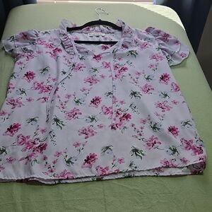 Jon & Anna Floral Blouse - Pink and Green